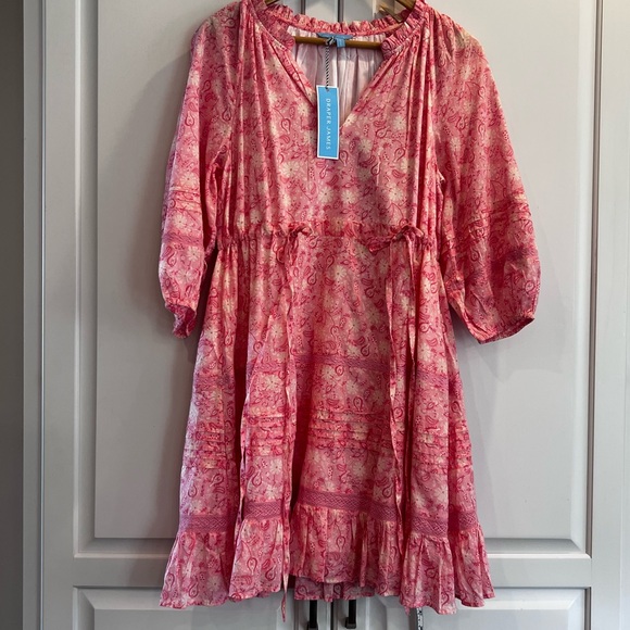 Draper James NWT Kellie Babydoll. Paisley Pink Patterned Dress - Picture 1 of 10